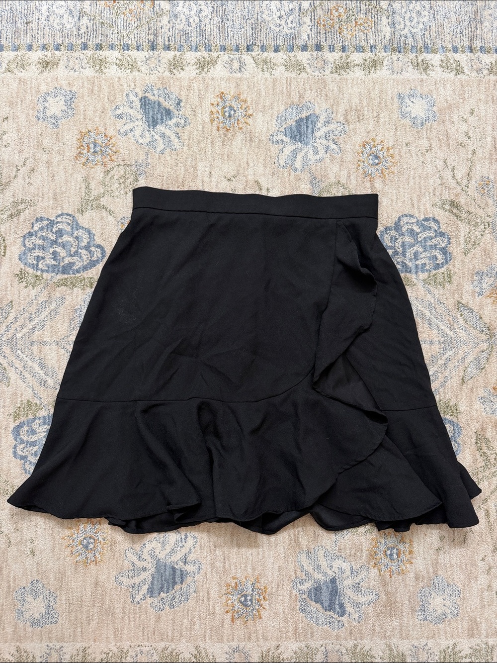 Banana Republic Black Ruffle-Hem Mini Skirt